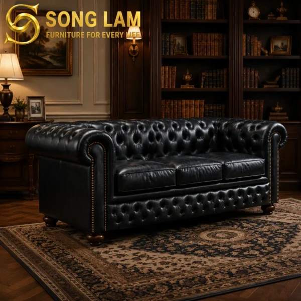 Sofa Băng Chesterfield Da Sang Trọng Cambridge SIU0811A 1 SIU0811A 2