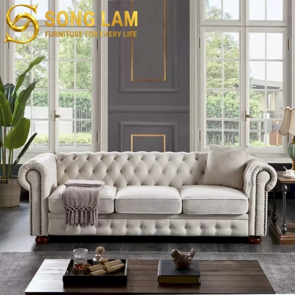 Sofa Băng Chesterfield Cao Cấp Buckingham SIU0811B 5 Sofa Băng Chesterfield Cao Cấp Buckingham SIU0811B chất liệu cao cấp phong cách tân cổ điển sang trọng, luxury cao cấp cho phòng khách sang trọng