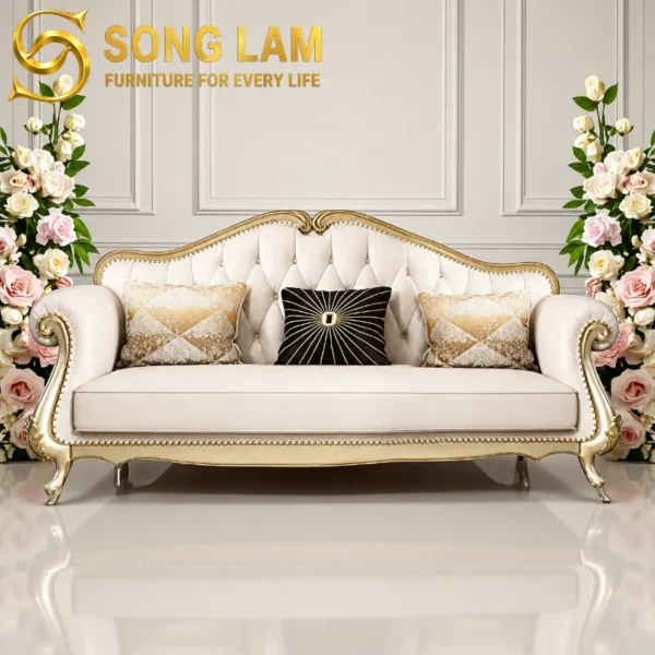Sofa Băng Tân Cổ Điển Bọc Da PU Luxury Helena SIU0911 sofa băng phòng khách cao cấp thiết kế theo yêu cầu