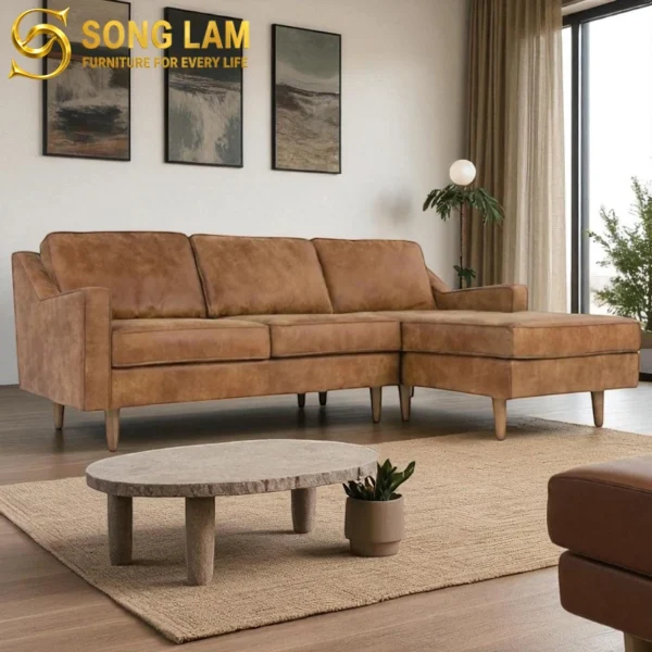 Sofa Góc Da Bò Ý Phòng Khách Hiện Đại Oslo SLH0111 3 Sofa Góc Da Bò Ý Phòng Khách Hiện Đại Oslo SLH0111 góc nghiêng làm nổi bật đường nét thiết kế phù hợp sofa may đo cho căn hộ và nhà phố