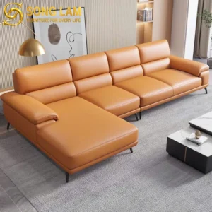 Sofa Góc Da Bò Ý Kèm Đôn Ottoman Capri SLH01112 - Ảnh 5