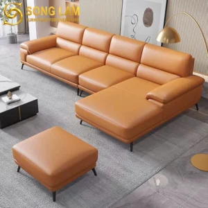 Sofa Góc Da Bò Ý Kèm Đôn Ottoman Capri SLH01112 - Ảnh 1