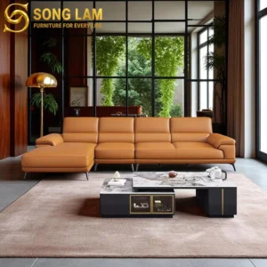 Sofa Góc Da Bò Ý Kèm Đôn Ottoman Capri SLH01112 - Ảnh 6