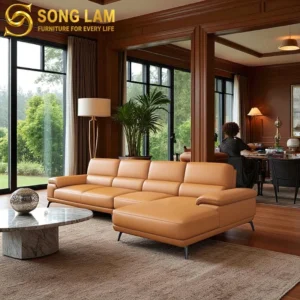 Sofa Góc Da Bò Ý Kèm Đôn Ottoman Capri SLH01112 - Ảnh 4