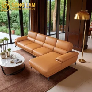 Sofa Góc Da Bò Ý Kèm Đôn Ottoman Capri SLH01112 - Ảnh 3