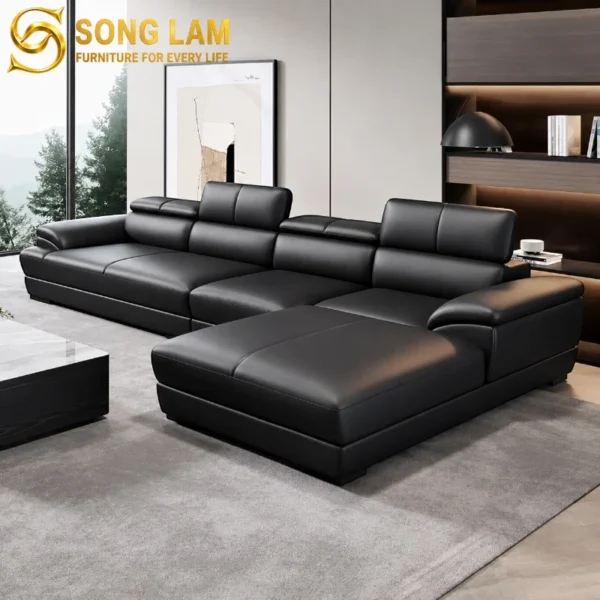 Sofa Góc Da Bò Ý Tựa Đầu Bật Cao Cấp Blackstone SLH03110 2 SLH03110 4