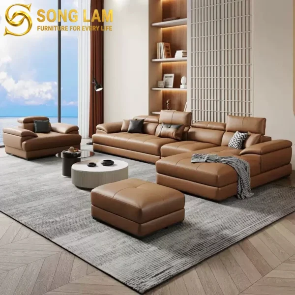 Sofa Góc Da Bò Ý Tựa Đầu Bật Hiện Đại Napoli SLH03111 2 Sofa Góc Da Bò Ý Tựa Đầu Bật Hiện Đại Napoli SLH03111 da bò Ý cao cấp tối ưu không gian phòng khách cao cấp