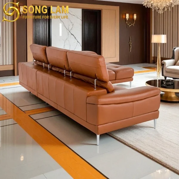 Sofa Góc Da Bò Ý Tựa Đầu Bật Phòng Khách Siena SLH03119 2 SLH03119 3
