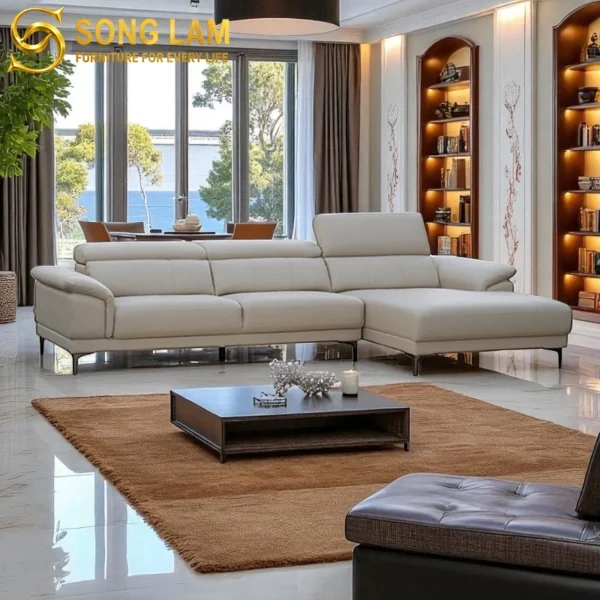 Sofa Góc Da Bò Ý Tựa Đầu Bật Thanh Lịch Siena SLH03129 6 SLH03129 3