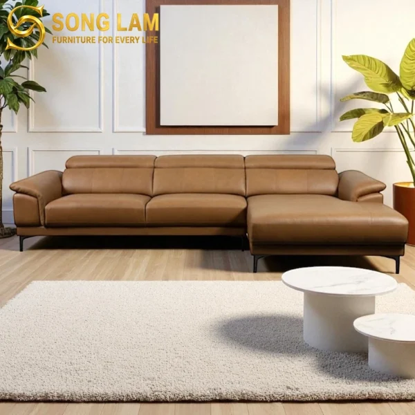 Sofa Góc Da Bò Ý Tựa Đầu Bật Thanh Lịch Siena SLH03129 1 SLH03129 5