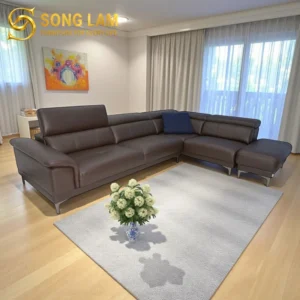 Sofa Góc Da Bò Ý Tựa Đầu Bật Hiện Đại Modena SLH03129B - Ảnh 1