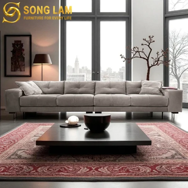 Sofa Góc Da Bò Ý Tựa Đầu Bật Cao Cấp Florence SLH0318 da bò Ý cao cấp tối ưu không gian phòng khách cao cấp