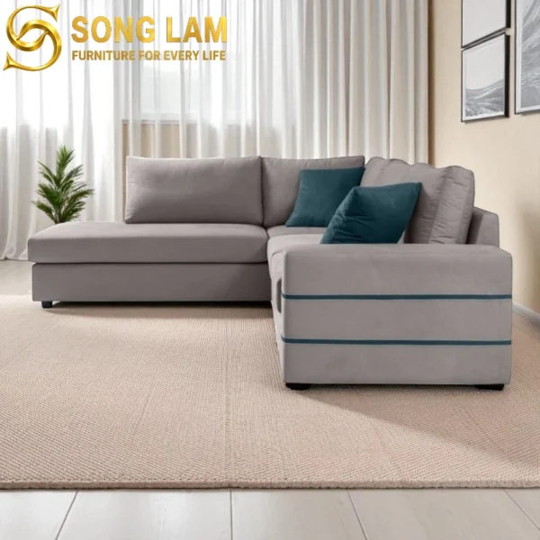 Sofa Góc Vải Hiện Đại River SLU0113 2 Sofa Góc Vải Hiện Đại River SLU0113 phong cách hiện đại cho phòng khách biệt thự sang trọng