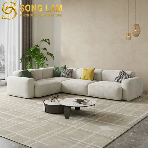 Sofa Góc Tựa Đầu Bật Hiện Đại Haven SLU03116 1 Sofa Góc Vải Thanh Lịch Nordic SLU0117 góc nghiêng làm nổi bật đường nét thiết kế phù hợp sofa may đo cho căn hộ và nhà phố
