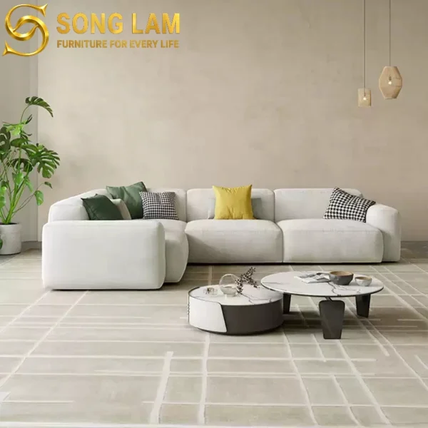 Sofa Góc Tựa Đầu Bật Hiện Đại Haven SLU03116 4 Sofa Góc Vải Thanh Lịch Nordic SLU0117 phong cách Bắc Âu thanh lịch cho phòng khách biệt thự sang trọng
