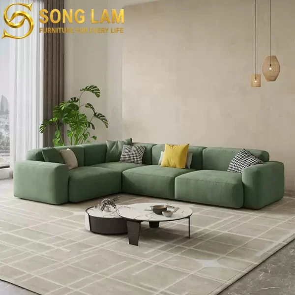 Sofa Góc Tựa Đầu Bật Hiện Đại Haven SLU03116 3 Sofa Góc Vải Thanh Lịch Nordic SLU0117 bọc vải cao cấp tối ưu không gian phòng khách cao cấp