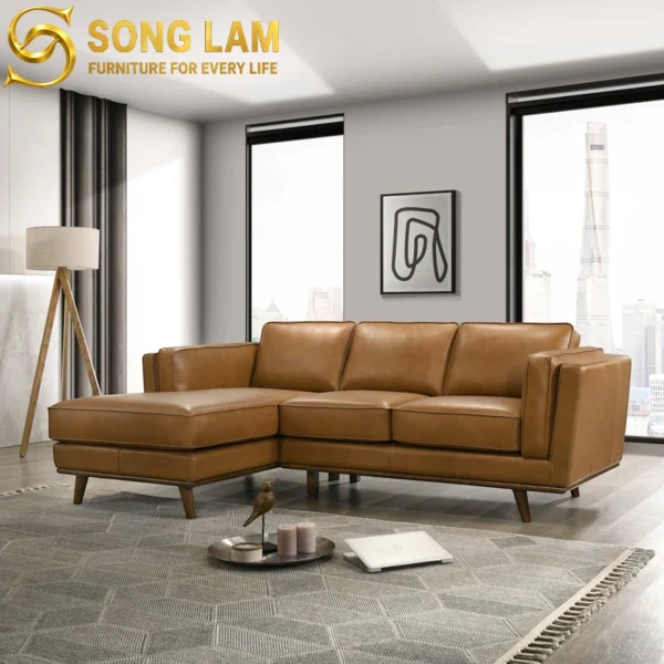 Sofa Góc Da Hiện Đại Brooklyn SLU0118 2 Sofa Góc Da Hiện Đại Brooklyn SLU0118 phong cách hiện đại cho phòng khách biệt thự sang trọng