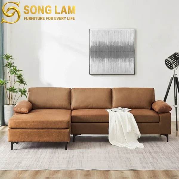 Sofa Góc Da Phong Cách Hiện Đại Austin SLU0119 1 Sofa Góc Da Phong Cách Hiện Đại Austin SLU0119 góc nghiêng làm nổi bật đường nét thiết kế phù hợp sofa may đo cho căn hộ và nhà phố