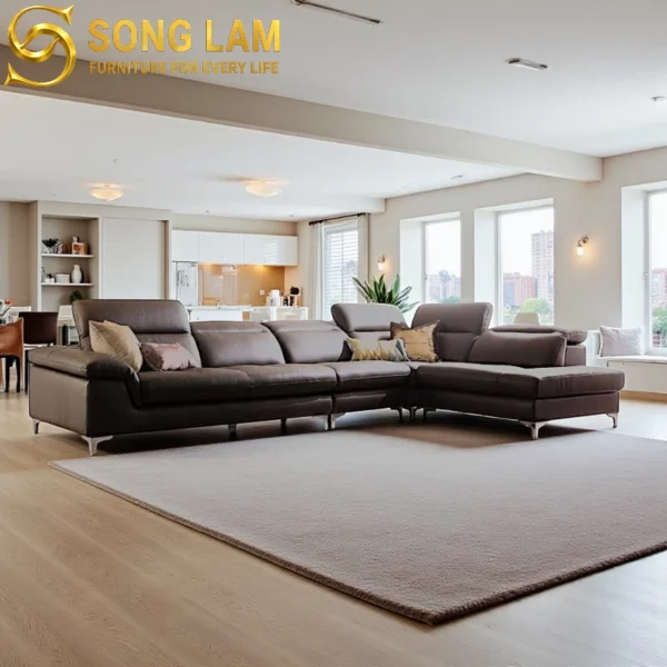 Sofa Góc Tựa Đầu Bật Sang Trọng Monaco SLU03114 chất liệu cao cấp tối ưu không gian phòng khách cao cấp