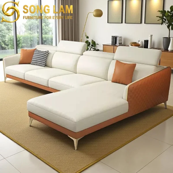 Sofa Góc Tựa Đầu Bật Hiện Đại Nolan SLU0317 2 Sofa Góc Tựa Đầu Bật Hiện Đại Nolan SLU0317 chất liệu cao cấp tối ưu không gian phòng khách cao cấp