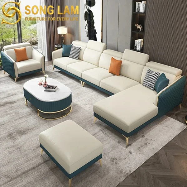 Sofa Góc Tựa Đầu Bật Hiện Đại Nolan SLU0317 4 Sofa Góc Tựa Đầu Bật Hiện Đại Nolan SLU0317 góc nhìn khác giúp khách hàng dễ hình dung khi sử dụng phù hợp sofa may đo cho căn hộ và nhà phố