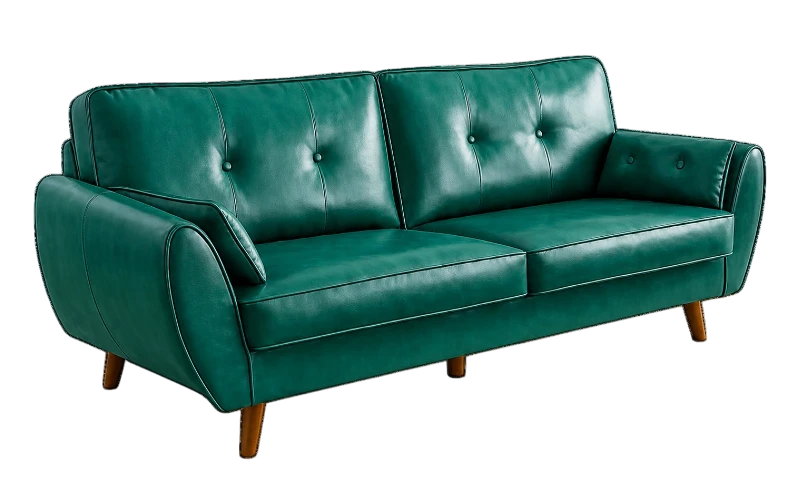 Sofa cho căn hộ nhỏ màu xanh ngọc, thiết kế hiện đại, kiểu dáng gọn đẹp, phù hợp phòng khách chung cư, homestay và không gian sống tối giản.