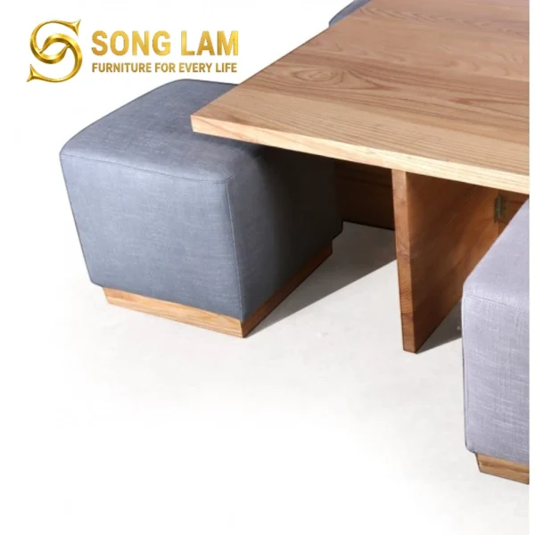 Bàn Trà Gỗ Kết Hợp Ghế Đôn Gordon TS11326 6 TS11326 3
