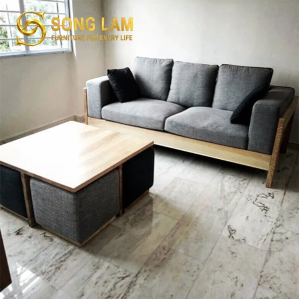 Bàn Trà Gỗ Kết Hợp Ghế Đôn Gordon TS11326 3 TS11326 6