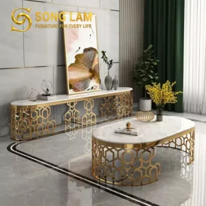Bàn Trà Mặt Oval Khung Kim Loại Regalia TS12111 - Ảnh 1