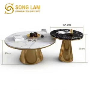 Bàn Trà Đôi Mặt Tròn Kim Loại Orbit TS22113 - Ảnh 9