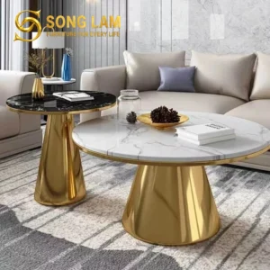 Bàn Trà Đôi Mặt Tròn Kim Loại Orbit TS22113 - Ảnh 5