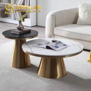 Bàn Trà Đôi Mặt Tròn Kim Loại Orbit TS22113 - Ảnh 8